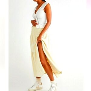 Astrd brand linen maxi gypsy skirt sz med